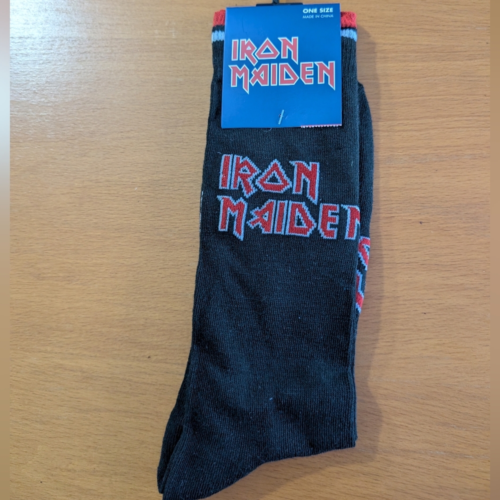 IRON MAIDEN Band Crew Cut Socks Size 7-11 Rock And Roll